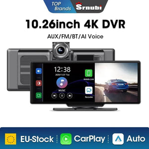 Planet Gates Srnubi 10.26" Dash Cam Rearview Carplay Android Auto 4K DVR GPS Navigation Player Dual Len Recorder Dashboard  24H Park WIFI BT