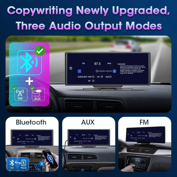 Planet Gates Srnubi 10.26" Dash Cam Rearview Carplay Android Auto 4K DVR GPS Navigation Player Dual Len Recorder Dashboard  24H Park WIFI BT