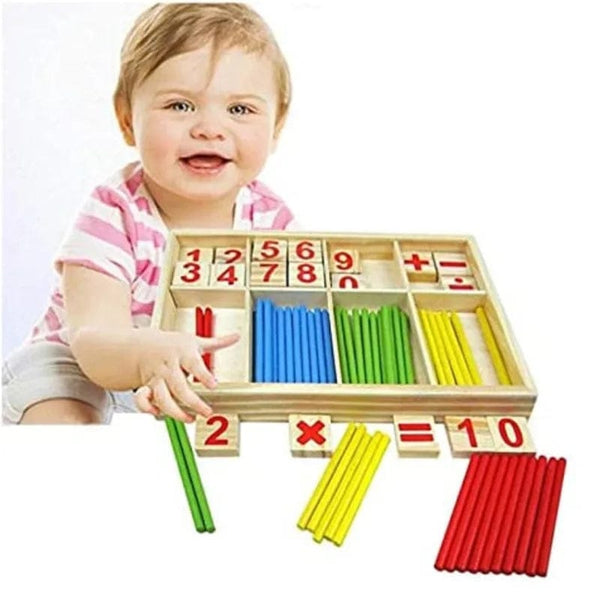 Planet Gates SSB Wood Box Infant Montessori Arithmetic Toy Children Learning Early Education Puzzle Tools Counting stick Parent-child Games Kids TMZ