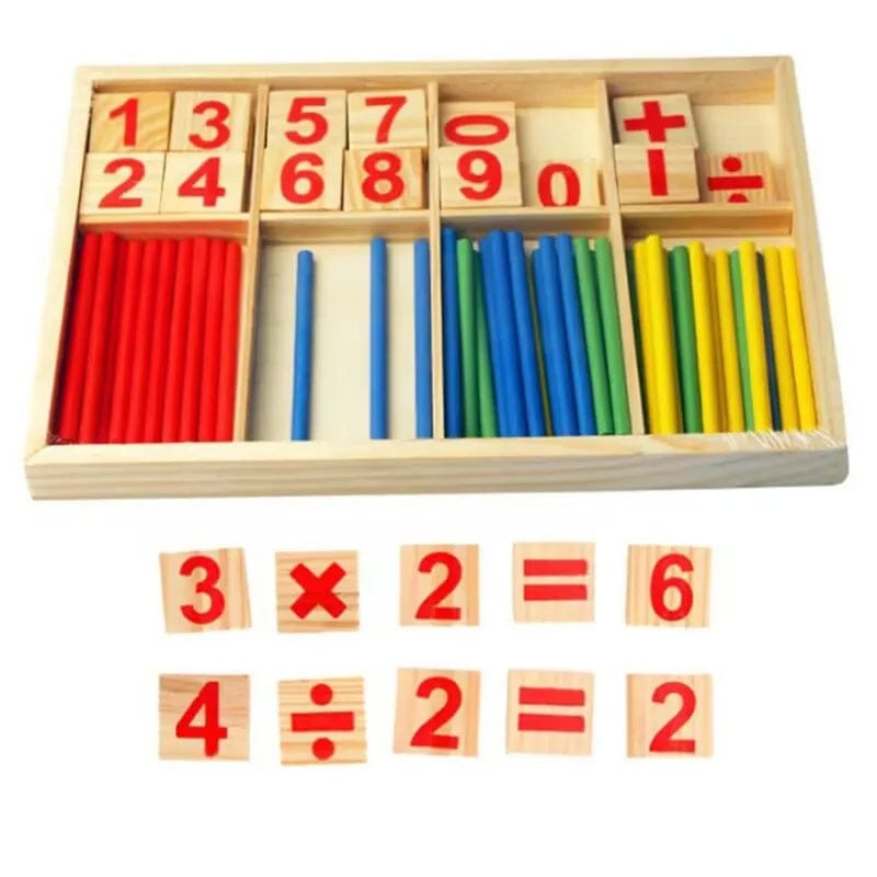 Planet Gates SSB Wood Box Infant Montessori Arithmetic Toy Children Learning Early Education Puzzle Tools Counting stick Parent-child Games Kids TMZ