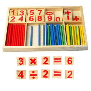 Planet Gates SSB Wood Box Infant Montessori Arithmetic Toy Children Learning Early Education Puzzle Tools Counting stick Parent-child Games Kids TMZ