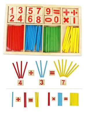 Planet Gates SSB Wood Box Infant Montessori Arithmetic Toy Children Learning Early Education Puzzle Tools Counting stick Parent-child Games Kids TMZ