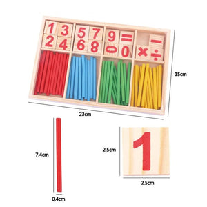 Planet Gates SSB Wood Box Infant Montessori Arithmetic Toy Children Learning Early Education Puzzle Tools Counting stick Parent-child Games Kids TMZ