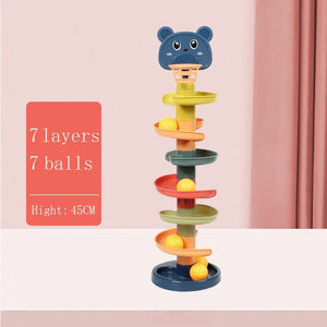Planet Gates ST777 Montessori Baby Toy Rolling Ball Tower Montessori Educational Games For Babies Stacking Track Baby Development Toys 1 2 3 Years