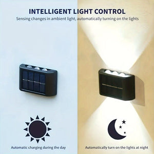 Planet Gates Staaricc 6/4/2pcs Solar Wall Light, Outdoor 6 LED Deck Lights, Wall Light,For Courtyard, Street, Fence, Garage, Garden Perfect Decoration