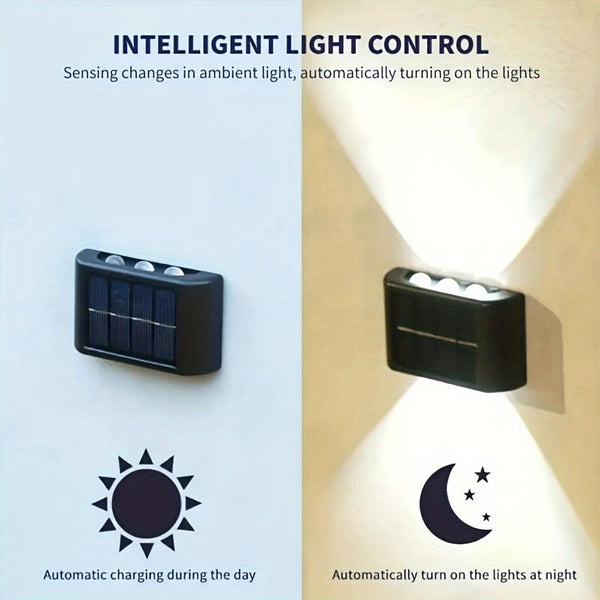 Planet Gates Staaricc 6/4/2pcs Solar Wall Light, Outdoor 6 LED Deck Lights, Wall Light,For Courtyard, Street, Fence, Garage, Garden Perfect Decoration