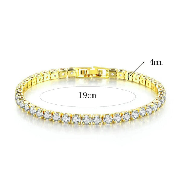 Planet Gates Stackable Gold Bracelets Bangles for Women Girls 14K Gold Plated Cubic Zirconia Tennis Bracelet Stainless Steel Jewelry Gifts