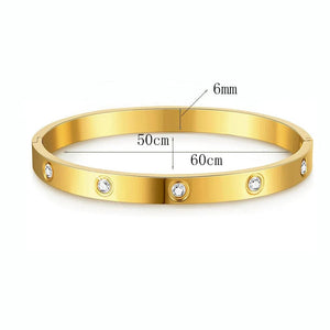 Planet Gates Stackable Gold Bracelets Bangles for Women Girls 14K Gold Plated Cubic Zirconia Tennis Bracelet Stainless Steel Jewelry Gifts