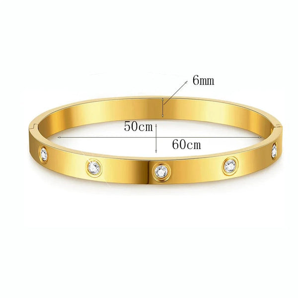 Planet Gates Stackable Gold Bracelets Bangles for Women Girls 14K Gold Plated Cubic Zirconia Tennis Bracelet Stainless Steel Jewelry Gifts
