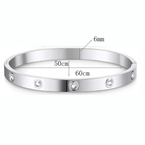 Planet Gates Stackable Gold Bracelets Bangles for Women Girls 14K Gold Plated Cubic Zirconia Tennis Bracelet Stainless Steel Jewelry Gifts