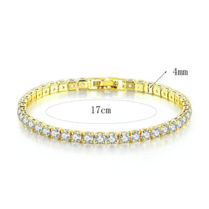 Planet Gates Stackable Gold Bracelets Bangles for Women Girls 14K Gold Plated Cubic Zirconia Tennis Bracelet Stainless Steel Jewelry Gifts