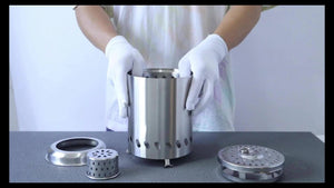 Planet Gates Stainless Steel 1pc 19.81cmH×13.97cmD Tabletop Fire Pit With Stand, Small Table Top Fire Pit, Smokeless Portable Fire Pit For Camping With Travel Bag, Fueled By Wood Or Pellets, Stainless Steel