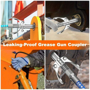 Planet Gates Stainless Steel 1pc Grease Gun Coupler, Double Widen Handle Quick Lock Release Grease Tips Ends Couplers, Rated 10, 000 PSI, Compatible With All Grease Guns 1/8" NPT Fittings