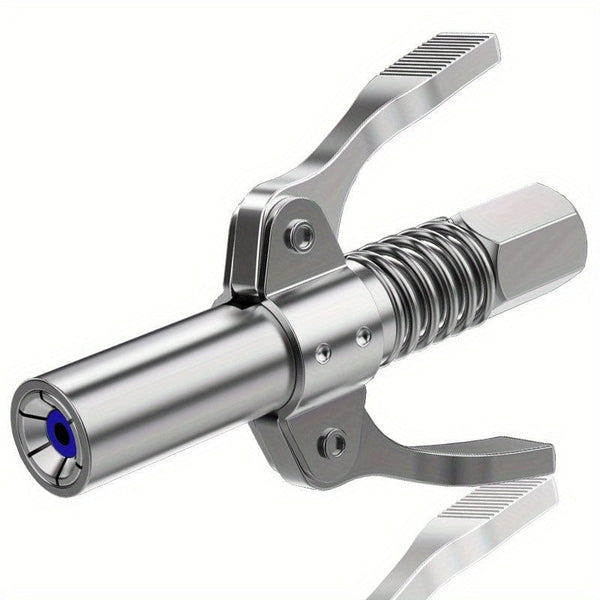 Planet Gates Stainless Steel 1pc Grease Gun Coupler, Double Widen Handle Quick Lock Release Grease Tips Ends Couplers, Rated 10, 000 PSI, Compatible With All Grease Guns 1/8" NPT Fittings