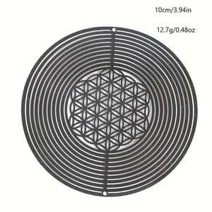 Planet Gates Stainless Steel Beautiful Stainless Steel Flower of Life Wind Spinner - Add Elegance to Your Garden!