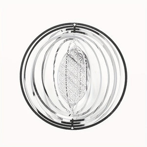 Planet Gates Stainless Steel Beautiful Stainless Steel Flower of Life Wind Spinner - Add Elegance to Your Garden!