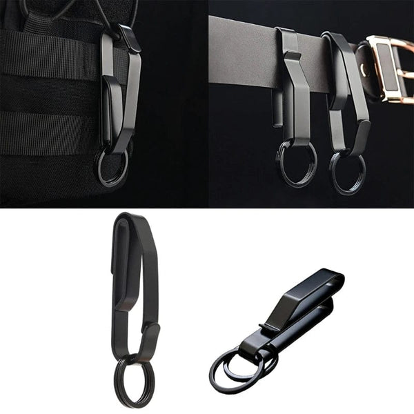 Planet Gates Stainless Steel Car Keys Clip Waist Hanging Keyring Holder Belt Outdoor Portable Keychain Buckle Anti-Lost Hanging Clip