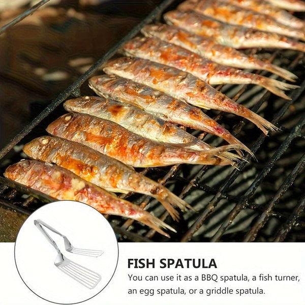 Planet Gates Stainless Steel Fish Spatula 1pc, Multifunctional Stainless Steel Serving Tongs for Buffet, Fish Frying, Bread, Steak, Salad, and Dessert - Kitchen Tools for Effortless Food Prep and Presentation