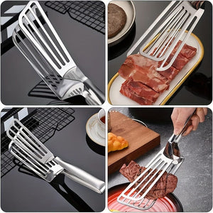 Planet Gates Stainless Steel Fish Spatula 1pc, Multifunctional Stainless Steel Serving Tongs for Buffet, Fish Frying, Bread, Steak, Salad, and Dessert - Kitchen Tools for Effortless Food Prep and Presentation