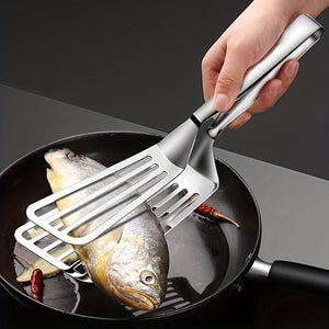 Planet Gates Stainless Steel Fish Spatula 1pc, Multifunctional Stainless Steel Serving Tongs for Buffet, Fish Frying, Bread, Steak, Salad, and Dessert - Kitchen Tools for Effortless Food Prep and Presentation