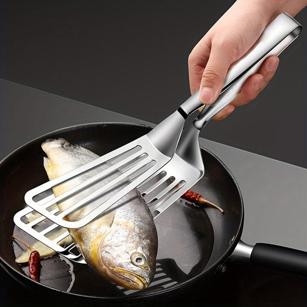 Planet Gates Stainless Steel Fish Spatula 1pc, Multifunctional Stainless Steel Serving Tongs for Buffet, Fish Frying, Bread, Steak, Salad, and Dessert - Kitchen Tools for Effortless Food Prep and Presentation