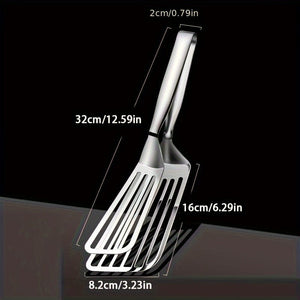 Planet Gates Stainless Steel Fish Spatula 1pc, Multifunctional Stainless Steel Serving Tongs for Buffet, Fish Frying, Bread, Steak, Salad, and Dessert - Kitchen Tools for Effortless Food Prep and Presentation