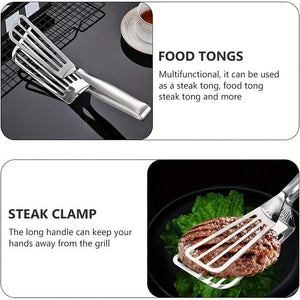Planet Gates Stainless Steel Fish Spatula 1pc, Multifunctional Stainless Steel Serving Tongs for Buffet, Fish Frying, Bread, Steak, Salad, and Dessert - Kitchen Tools for Effortless Food Prep and Presentation