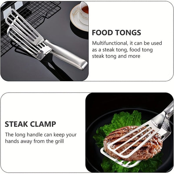 Planet Gates Stainless Steel Fish Spatula 1pc, Multifunctional Stainless Steel Serving Tongs for Buffet, Fish Frying, Bread, Steak, Salad, and Dessert - Kitchen Tools for Effortless Food Prep and Presentation