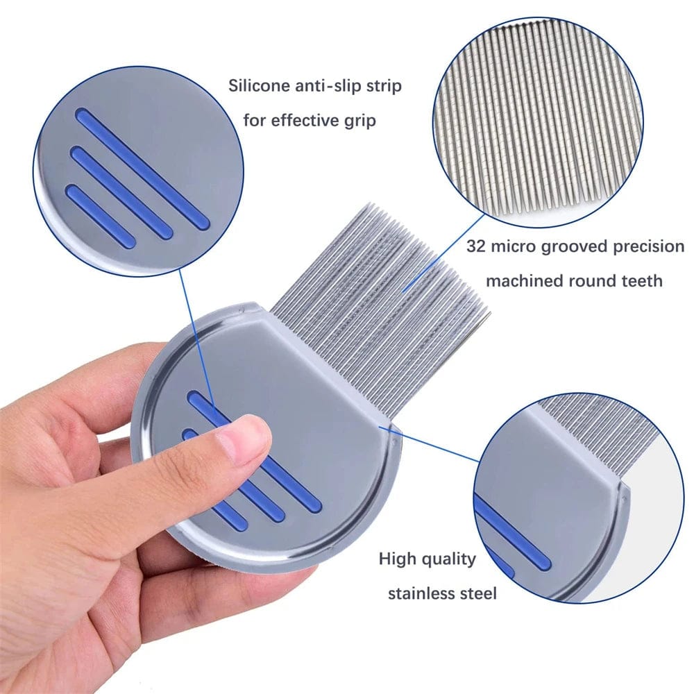Planet Gates Stainless Steel Flea Comb Dogs  Lice Combs and Head Lice Nit Comb Flea Combs for dog cat Kid Adult Threaded Comb Grooming tooth