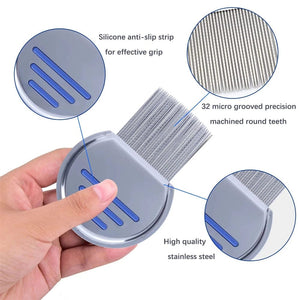 Planet Gates Stainless Steel Flea Comb Dogs  Lice Combs and Head Lice Nit Comb Flea Combs for dog cat Kid Adult Threaded Comb Grooming tooth