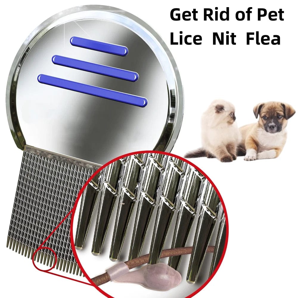 Planet Gates Stainless Steel Flea Comb Dogs  Lice Combs and Head Lice Nit Comb Flea Combs for dog cat Kid Adult Threaded Comb Grooming tooth