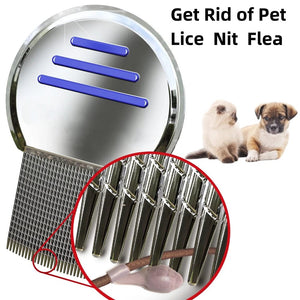 Planet Gates Stainless Steel Flea Comb Dogs  Lice Combs and Head Lice Nit Comb Flea Combs for dog cat Kid Adult Threaded Comb Grooming tooth