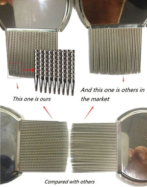 Planet Gates Stainless Steel Flea Comb Dogs  Lice Combs and Head Lice Nit Comb Flea Combs for dog cat Kid Adult Threaded Comb Grooming tooth