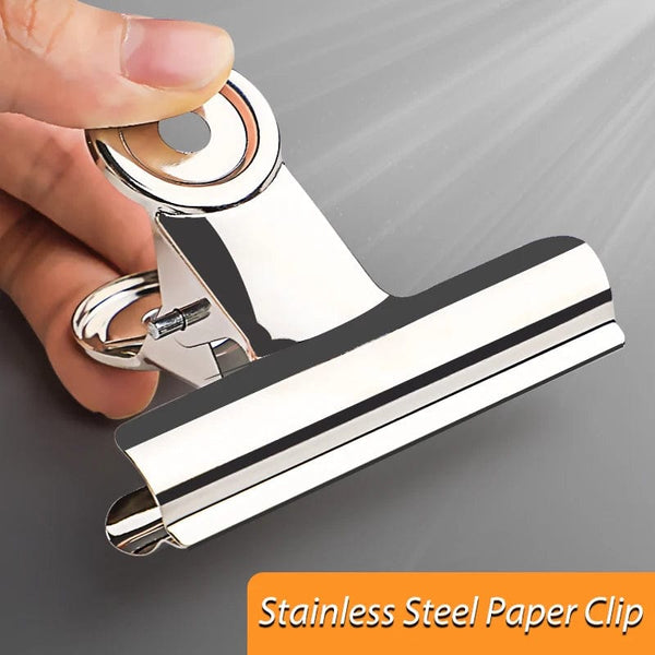 Planet Gates Stainless Steel Multi-functional Metal Clamp Paper Clips Strong Binder School Office Household Stationery Supplies