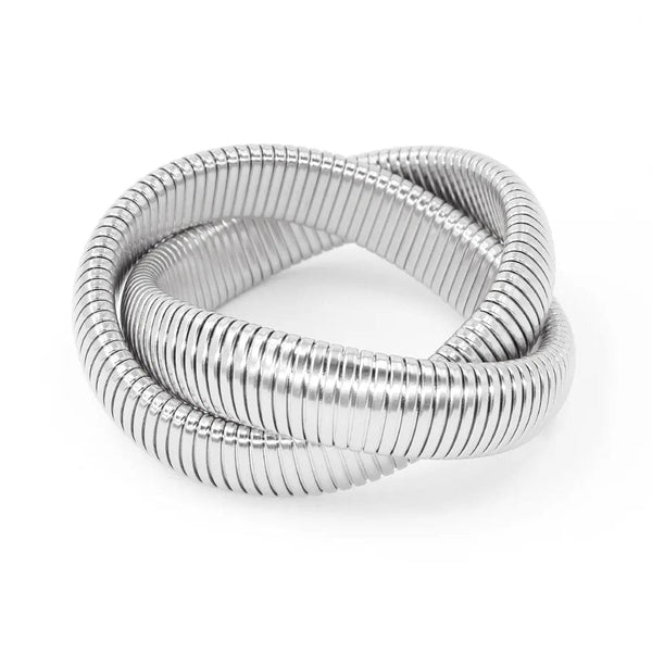 Planet Gates Stainless Steel Two Three Laps Winding Stretch Elastic Bracelet for Women Gold Plating Kpop Gift