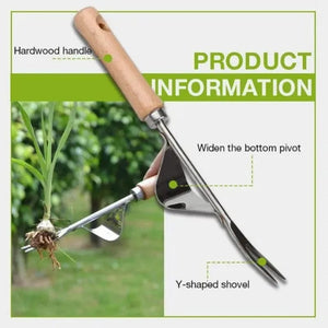 Planet Gates Stainless Steel Wood Handle Garden Weeder Hand Weeding Removal Cutter Puller Tools Multifunction Weeder Transplant Garden Tools