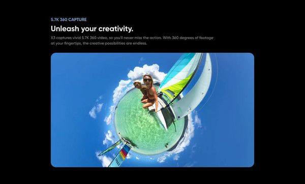 Planet Gates Standalone / CHINA / without Card Insta360 X3 Action Camera 5.7K 360 4K/30 72MP Photo Live Streaming 10m Waterproof Helmet Video Recording Sport Insta 360 X3 Cam