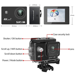 Planet Gates Standard SJCAM Action Camera SJ4000 AIR 4K 30PFS 1080P 4x Zoom WIFI Sports Video Action Cameras Motorcycle Bicycle Helmet Waterproof Cam