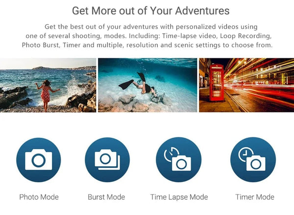 Planet Gates Standard SJCAM Action Camera SJ4000 AIR 4K 30PFS 1080P 4x Zoom WIFI Sports Video Action Cameras Motorcycle Bicycle Helmet Waterproof Cam