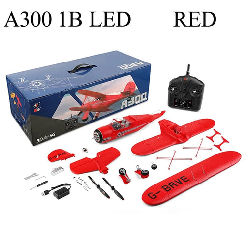 Planet Gates Standard version 1B / United States 2023 New WLtoys A300-Beech D17S RC Airplane RTF EPP 4CH Biplane Brushless Motor With LED 3D/6G Gyro Version Mode1/Mode2 Swith
