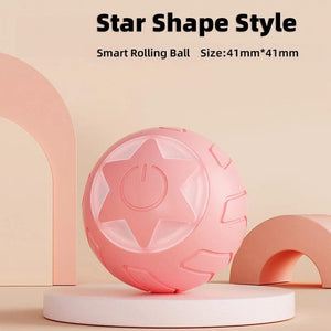Planet Gates Star Shape Pink Pet Automatic Rolling Cat Toy Training Self-propelled Kitten Toy Indoor Interactive Play Electric Smart Cat Ball Toy Supplies