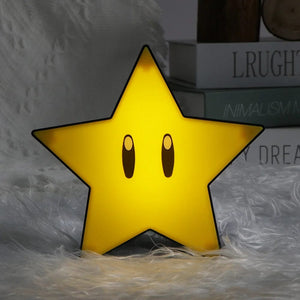 Planet Gates Star Super Mario LED Question Mark Night Light with Music Anime PeripheralsToad Children Bedroom Bedside Lamp USB Charging Gifts