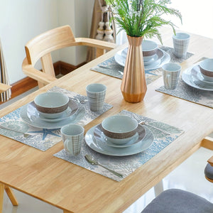 Planet Gates Starfish Beach Theme Ocean 4pcs, Nautical Placemats, Starfish Beach Theme, Ocean Seashell Washable Coastal Place Mats, Decorative Table Mat For Dining Table 30.48×45.72 Cm