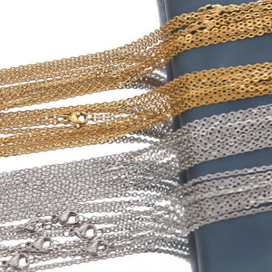 Planet Gates steel  2mm / 50CM 10Pcs/lot  50cm Stainless Steel Link Chains Necklaces Cuban Cross Chains Accessories for DIY Gifts Jewelry Making Bulk Wholesale