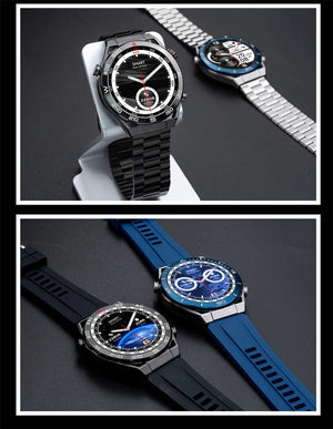 Planet Gates Steel Black For Huawei GT6 Pro Smart Watch Men 390*390 HD Screen Heart Rate Bluetooth Call IP67 Waterproof Sport SmartWatch for Xiaomi Apple