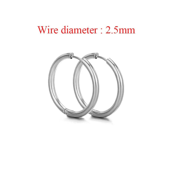 Planet Gates Steel color 1 / 18mm inner 10pcs Stainless Steel Women Hoop Earrings Men Punk Earrings Hiphop Bijoux Jewelry Gifts Fashion Huggie Accessories Supplies