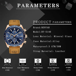 Planet Gates Steel Silver Black BENYAR Men Watches Brand Luxury Silicone Strap Waterproof Sport Quartz Chronograph Military Watch Men Clock Relogio Masculino