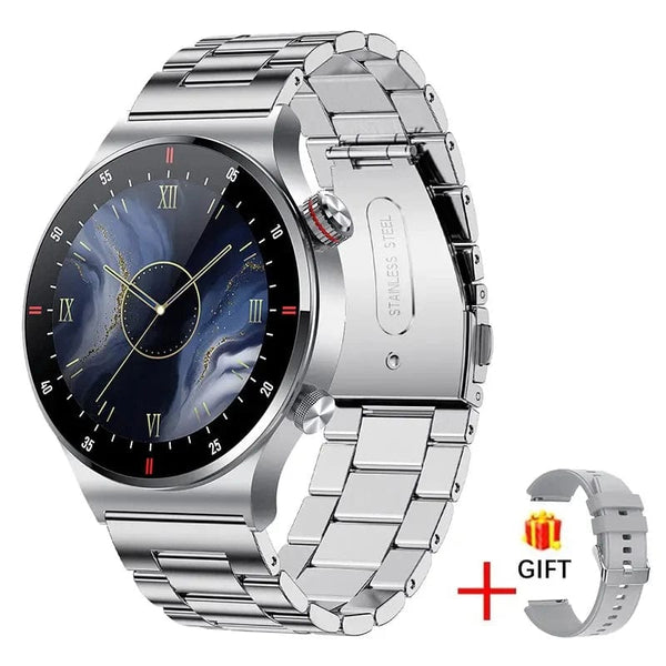 Planet Gates steel silver LIGE ECG+PPG Bluetooth Call Smart Watch Men 2024 Sports Smart Bracelet NFC Waterproof Custom Watches Face Men Smartwatch For Men