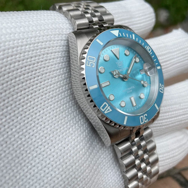 Planet Gates STEELDIVE New Color Scheme Classic Water Ghost SD1953 Swiss BGW9 Luminous NH35 Movement 30Bar Waterproof Mechanical Wristwatch