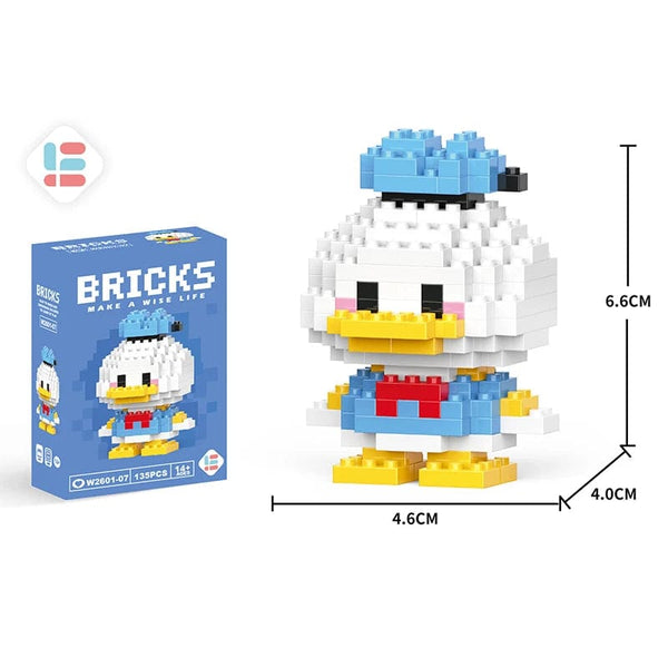 Planet Gates Stitch Disney Princess Elsa LinaBell Building Blocks Mickey Mouse Duck Mini Action Figures Blocks Assemble Toys Brick Kids Gifts